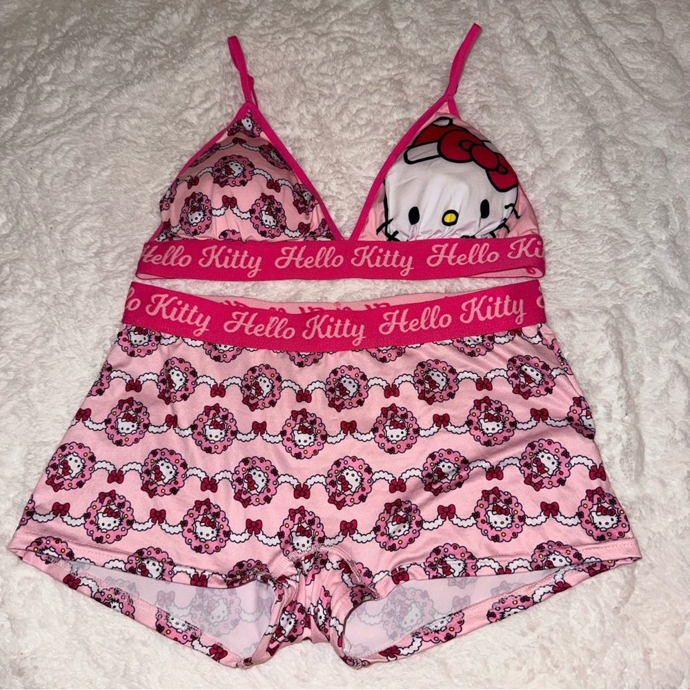Hello Kitty Pink and White Strappy Top